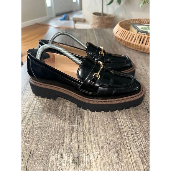 Sam Edelman Laurs platform lug sole loafers in black patent finish Size 11 women - Picture 1 of 9